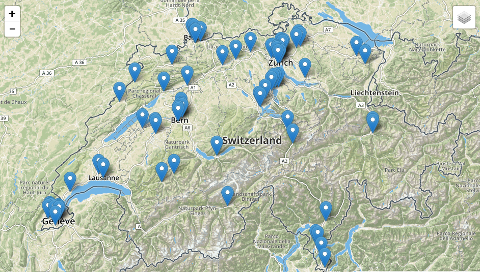 Karte Schweizer Rechenzentren